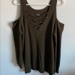 Express green sweater
